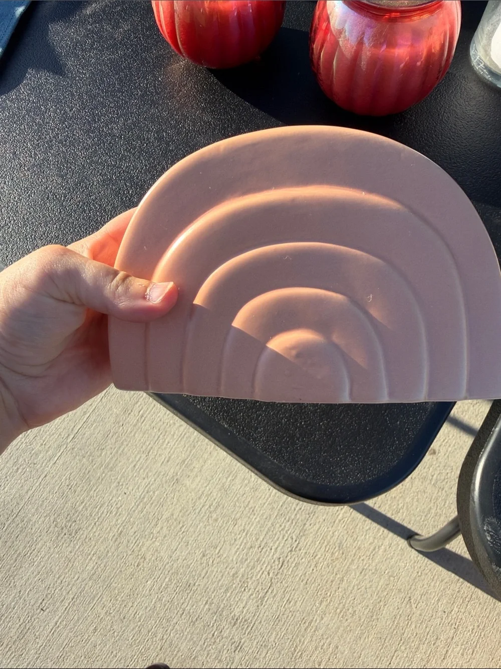 Hobby Lobby Peach Ceramic Rainbow Shelf Vase
